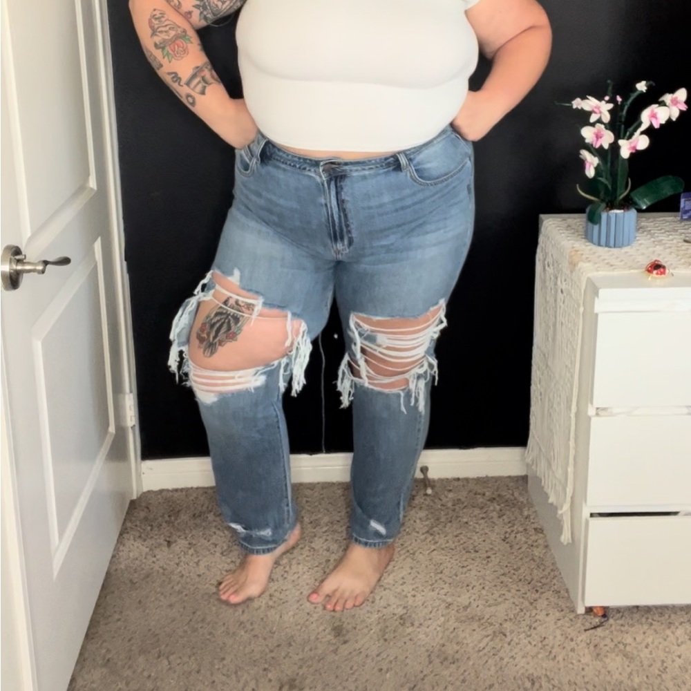 Distressed jeans